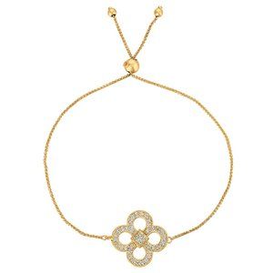0.37 Carat Bolo Diamond Clover Bracelet 14K Yellow
